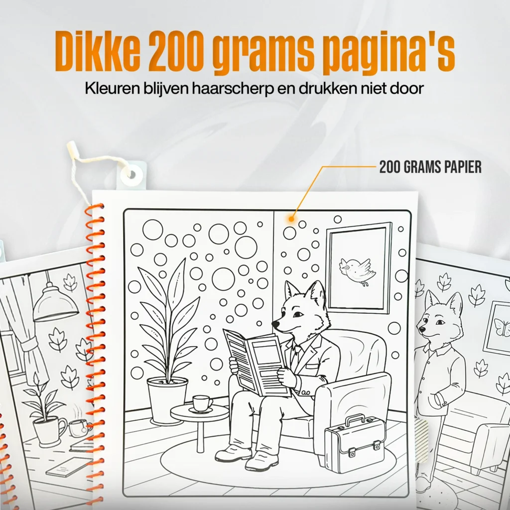 Kleurboek voor Volwassenen | Dik Papier & Gratis Herbruikbaar Beschermvel